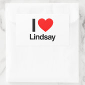 i Liebe lindsay Rechteckiger Aufkleber (Tasche)