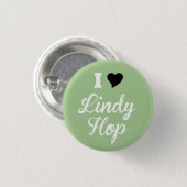 I Liebe Lindy Hopfen, weißes Skript-Schwarz-Herz, Button (Vorne & Hinten)