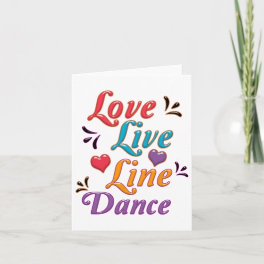I Liebe Line Dance Karte (Vorderseite)