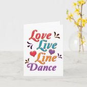 I Liebe Line Dance Karte (Gelbe Blume)