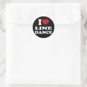 I Liebe Line Dance Runder Aufkleber (Tasche)