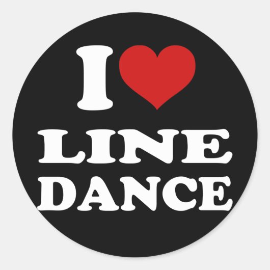 I Liebe Line Dance Runder Aufkleber (Vorderseite)