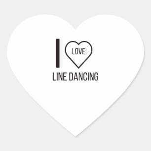 I LIEBE LINE DANCING Herz-Aufkleber