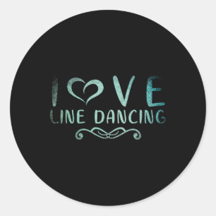 I Liebe Line Dancing Line Dance 1 Runder Aufkleber