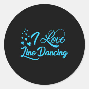I Liebe Line Tanz Runder Aufkleber