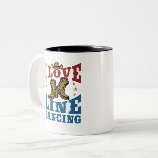 I Liebe Line Tanz Zweifarbige Tasse (Vorderseite Links)