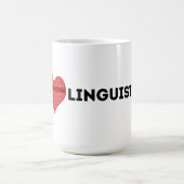 I Liebe Linguistik Keine Sprache Links hinter Tass Verwandlungstasse (Zentrum)