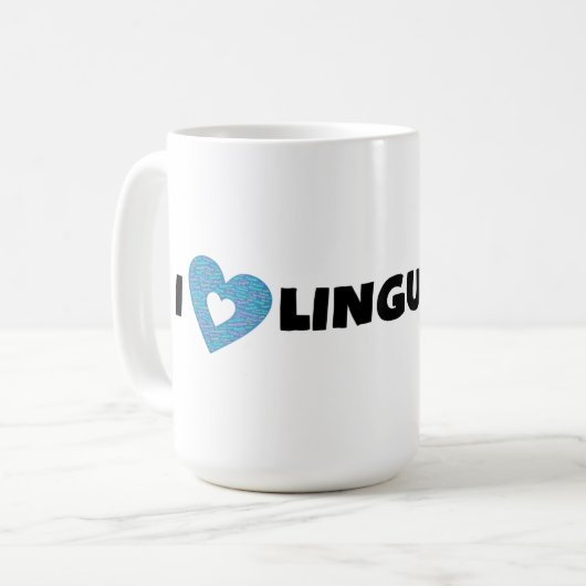 I Liebe Linguistik Tasse (Vorderseite Links)