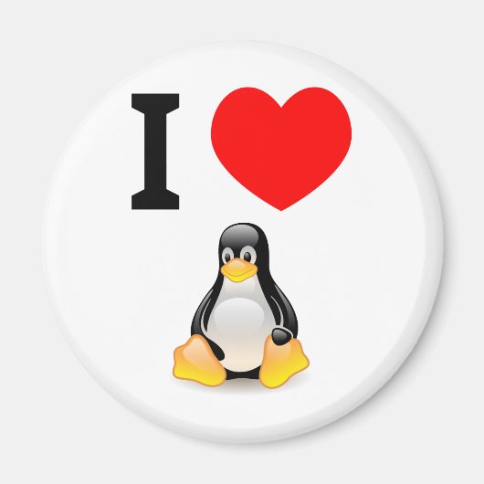 I Liebe Linux Magnet (Vorne)