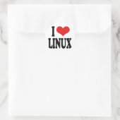 I Liebe Linux Runder Aufkleber (Tasche)