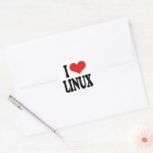 I Liebe Linux Runder Aufkleber (Umschlag)