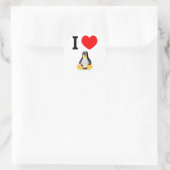 I Liebe Linux Runder Aufkleber (Tasche)