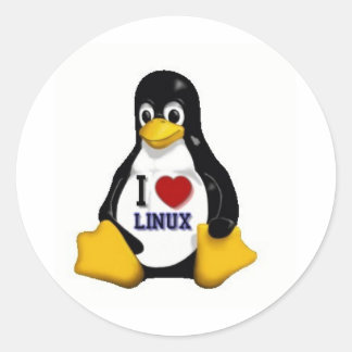 I Liebe Linux Runder Aufkleber