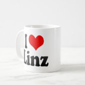 I Liebe Linz, Österreich Kaffeetasse (Vorderseite Links)