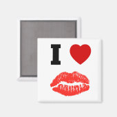 I Liebe Lips Kisses Magnet (Vorderseite/Rückseite)
