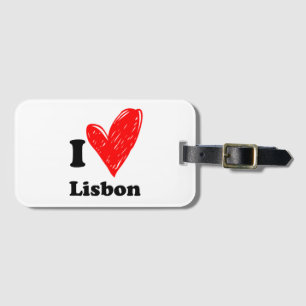 I Liebe Lissabon - Herzskizze Gepäckanhänger