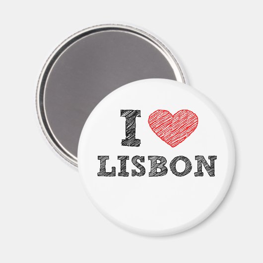 I Liebe Lissabon Magnet (Vorderseite/Rückseite)