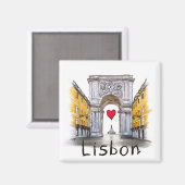 I Liebe Lissabon Magnet (Vorderseite/Rückseite)