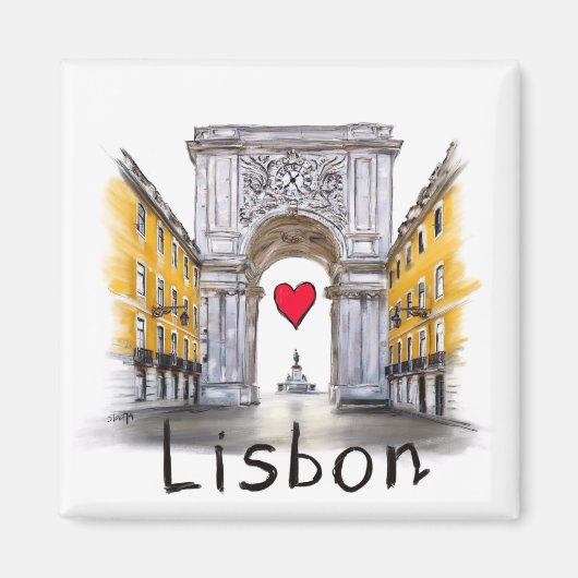 I Liebe Lissabon Magnet (Vorne)