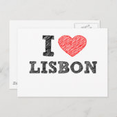 I Liebe Lissabon Postkarte (Vorne/Hinten)