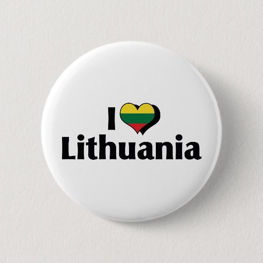 I Liebe - litauische Flagge Button (Vorderseite)