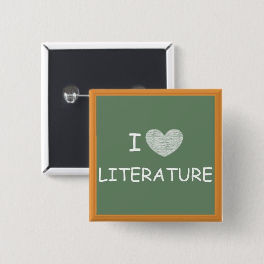 I Liebe Literatur Button (Vorne & Hinten)