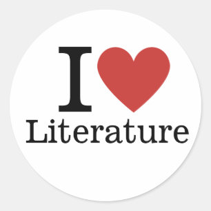 I ❤️ Liebe Literatur für Uni Fakultät/Studierende Runder Aufkleber