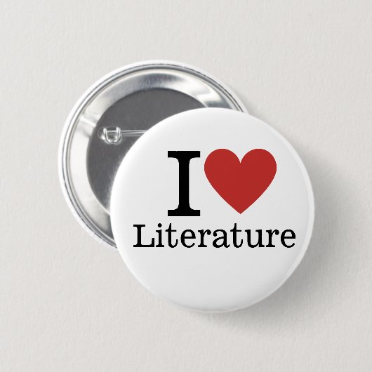 I ❤️ Liebe Literaturwissenschaft CUSTOM Buttone Button (Vorne & Hinten)