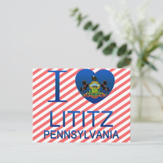 I Liebe Lititz, PA Postkarte (Stehend Vorderseite)