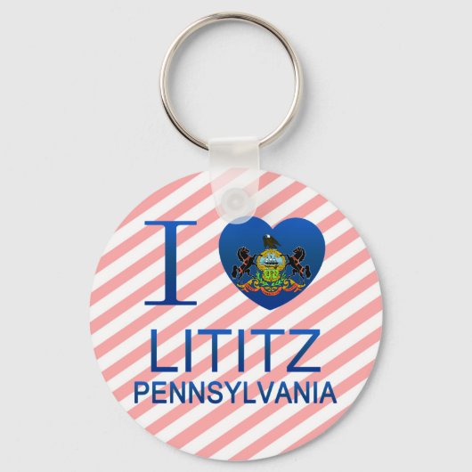 I Liebe Lititz, PA Schlüsselanhänger (Vorderseite)