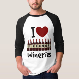 I Liebe Livermore Wineries Herz und Weinflaschen T-Shirt