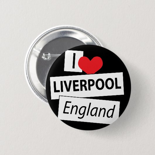 I Liebe Liverpool England Button (Vorne & Hinten)