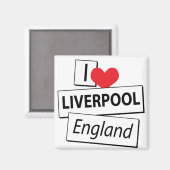 I Liebe Liverpool England Magnet (Vorderseite/Rückseite)