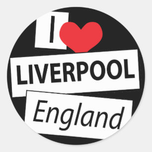 I Liebe Liverpool England Runder Aufkleber