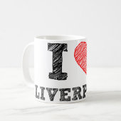 I Liebe Liverpool Kaffeetasse (Vorderseite Links)