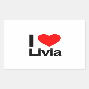 i Liebe livia Rechteckiger Aufkleber