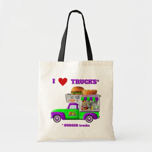 I Liebe LKW (Burger Trucks) Tote Tasche (Vorne)