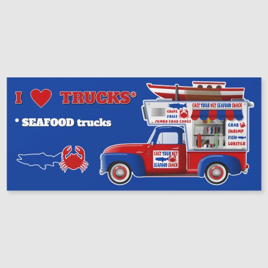I Liebe LKW (SEAFOOD Trucks) Magnet (Vorderseite)