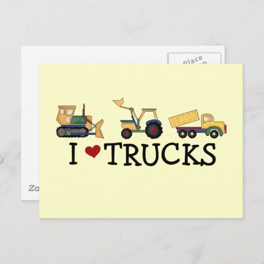 I Liebe LKW T - Shirt und Geschenke Postkarte (Vorne/Hinten)