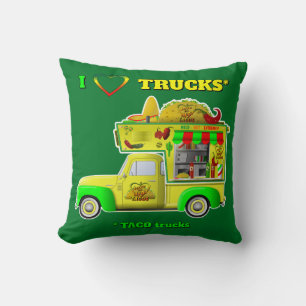 I Liebe LKW (Taco Trucks) Reversible Kissen