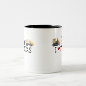 I Liebe-LKWs Zweifarbige Tasse (Mittel)