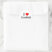 I Liebe LLAMAS Runder Aufkleber (Tasche)