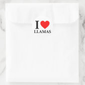 I Liebe Llamas Runder Aufkleber (Tasche)