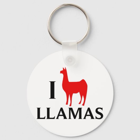 I Liebe Llamas Schlüsselanhänger (Vorderseite)