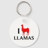 I Liebe Llamas Schlüsselanhänger (Vorderseite)