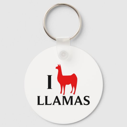 I Liebe Llamas Schlüsselanhänger (Vorderseite)