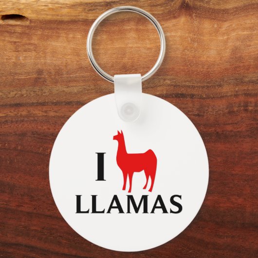 I Liebe Llamas Schlüsselanhänger (Vorderseite)