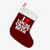 I LIEBE-LOKALES HANDWERKS-BIER KLEINER WEIHNACHTSSTRUMPF (Vorderansicht (hängend))
