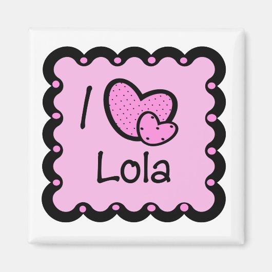 I Liebe Lola Niedlich T - Shirt Magnet (Vorne)