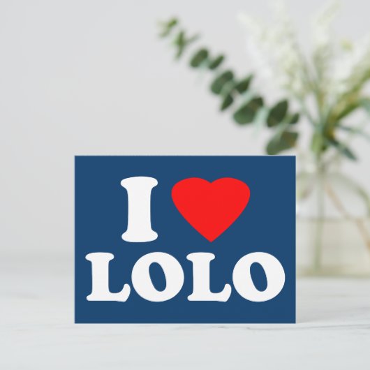 I Liebe Lolo Postkarte (Stehend Vorderseite)